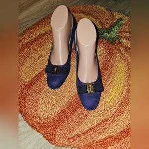 SALVATORE FERRAGAMO Gorgeous Purple  Nubuck Suede Leather Slipons 8.5AA